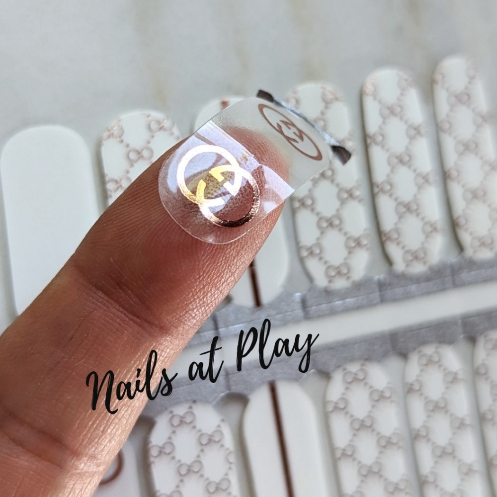 5 for $15 Nail Wraps- Hoochie Gucci (transparent) - Picture 2 of 5
